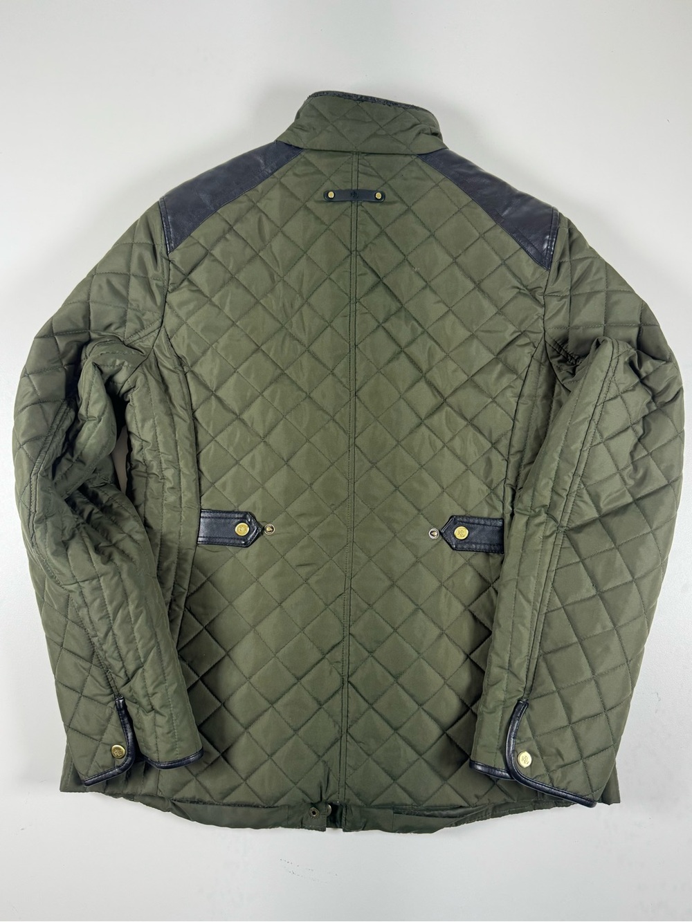 Ralph Lauren Quilted Olive Green Puffer with Black Trim - Picture 8 of 11